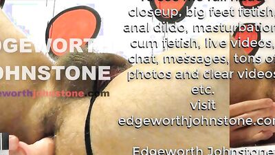 EDGEWORTH JOHNSTONE Tranny red head anal dido cumshot - Gay crossdresser in red wig ass fucking himself