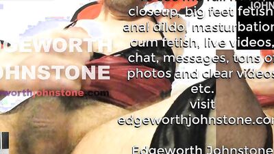 EDGEWORTH JOHNSTONE Tranny red head anal dido cumshot - Gay crossdresser in red wig ass fucking himself