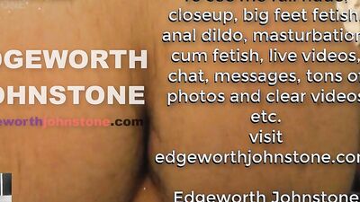 Perverted guy anal rides a huge dildo in a bathtub