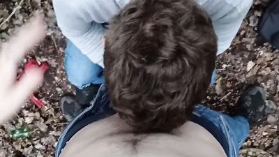 POV Eros gives sub a facial in the woods