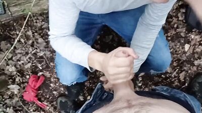 POV Eros gives sub a facial in the woods