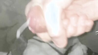 Amateur guy is stroking a dick while riding his dildo