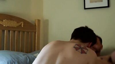 Hung amateur gays Benji and Gallup Weston bareback and cumming