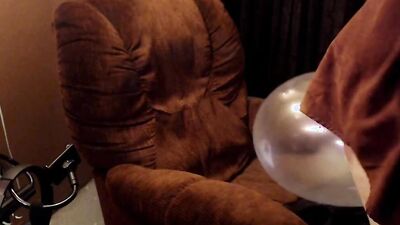 Amateur daddy is stroking his hard pecker on the sofa
