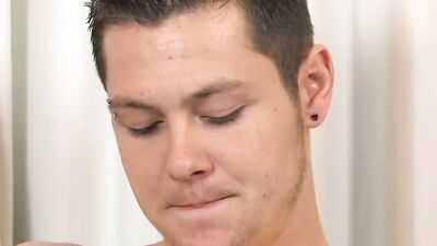 Adorable young amateur Kyle masturbates solo before cumming
