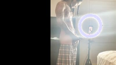 Perverted guy is jerking off in front of his buddy
