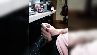 Morgan edges his cock but denies the orgasm – lots of pre-cum, no orgasm