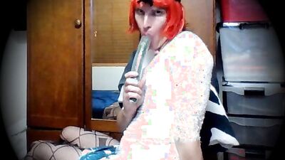 CD Danni-Mae sucking cucumber dildo compilation