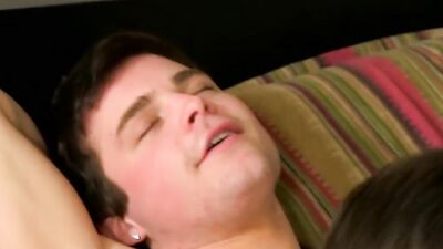 Hung boss seduces young twink before anal sex