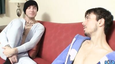 Cute straight thugs Blinx and Chad Turner masturbate and cum