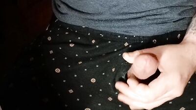 Morgan stroking his cock with multiple cumshots and lots of precum