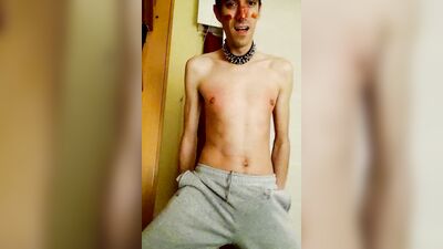 BDSM self CBT and nipple pain, in artistic Cracky style