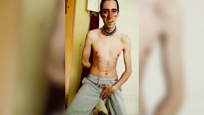 BDSM self CBT and nipple pain, in artistic Cracky style