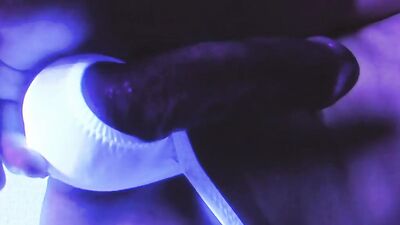STEPSON AND SISTER WITH NEON TOYS