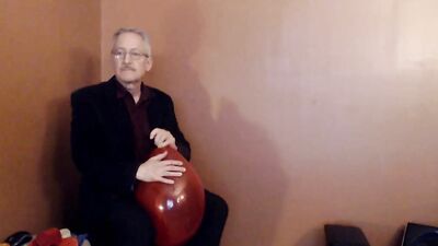 Balloonbanger 60) Slow Fun w Med Sized Balloon-Jerk Cum Pop