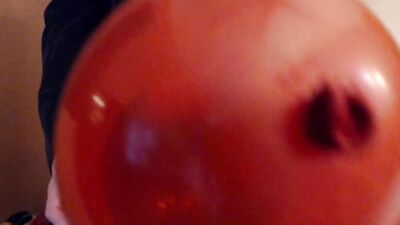Balloonbanger 60) Slow Fun w Med Sized Balloon-Jerk Cum Pop