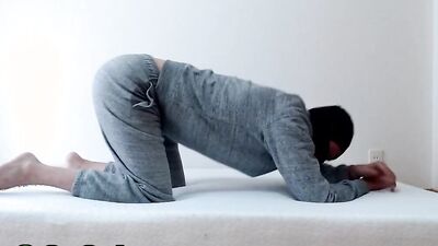 Masked dude shows you how to stretch and achieve multiple orgasms