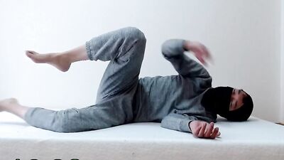 Masked dude shows you how to stretch and achieve multiple orgasms