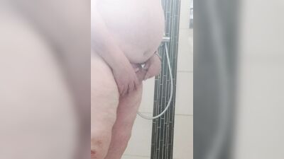 washing my balls, ass and tits in the shower