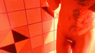 Sexy boy jerking off in the shower.