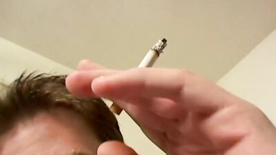 Naughty cigar smoker Billy Da Kid uses fleshlight and cums
