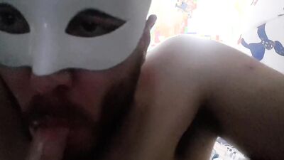 Masked bloke gives his mate a bj in this homemade POV
