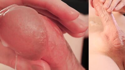 Edging with ASMR sounds, taint throbing, glans pumping with dripping precum