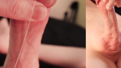 Edging with ASMR sounds, taint throbing, glans pumping with dripping precum