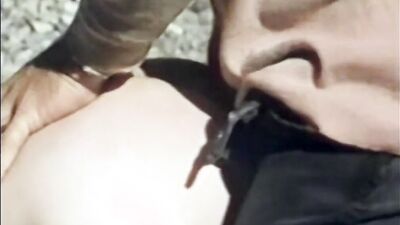 Vintage video of two guys shagging out in the open