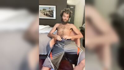 Rock Mercury is jerking off and showing his ass in the bedroom