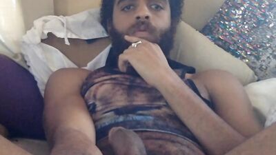 Wild Jerking and Cuming in Lion Tank top