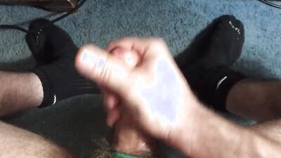 Edging and cumming on my black socks.