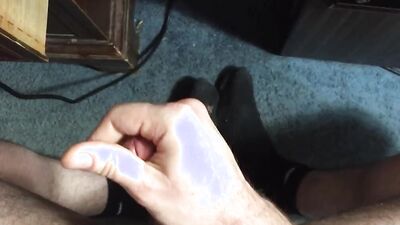Edging and cumming on my black socks.