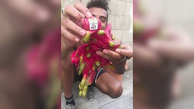 Eating Red Dragon Fruit ! - Rock Mercury