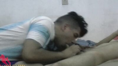 Amateur Latino sucks his mate's cock in this homemade video