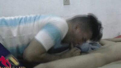 Amateur Latino sucks his mate's cock in this homemade video