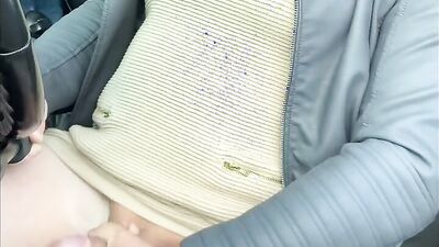 Horny carpark walk wank dressed tights heels boots