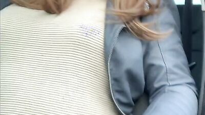 Horny carpark walk wank dressed tights heels boots
