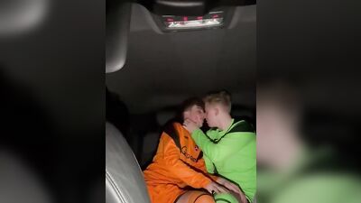 Blonde twink pounded in car after football match