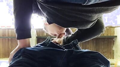 Sucking straight dude in the forest