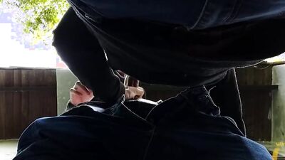 Sucking straight dude in the forest