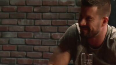 Bearded hunk and fit twink dick sucking before balls deep anal