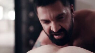 Bearded bear pins down that twink and fucks him in the ass brutally