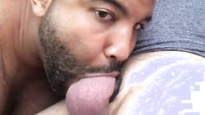 Kinky gay dudes are blowing and jerking off in the car