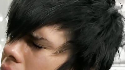 Emo twink gets a blowjob and firm stepdad's cock balls deep