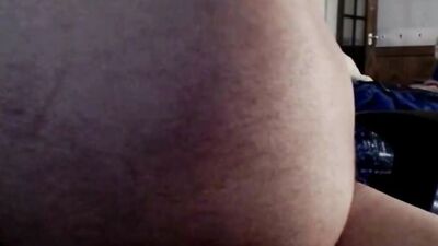 Horny fat man pulls out his dick and masturbates on webcam