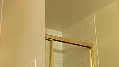 Skinny twink takes his cock and strokes it on the camera