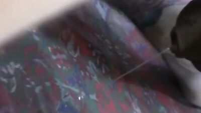 Horny chum chokes his partner while wildly penetrating his ass