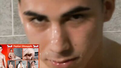 Black gay dude is fingered and drilled with a sex toy