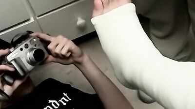 College dudes are enjoying is some foot fetish in this video